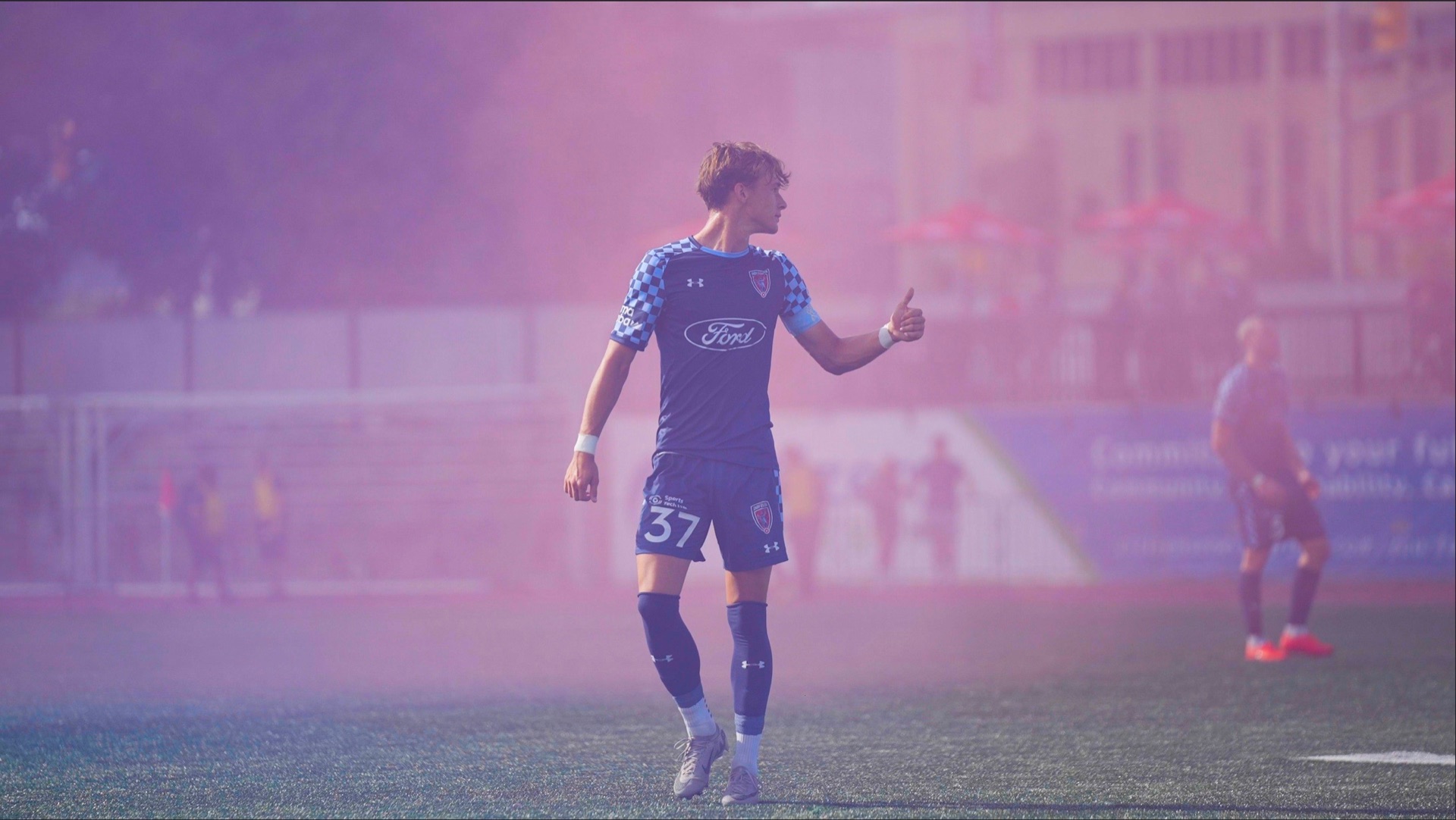 Logan Neidlinger on the pitch